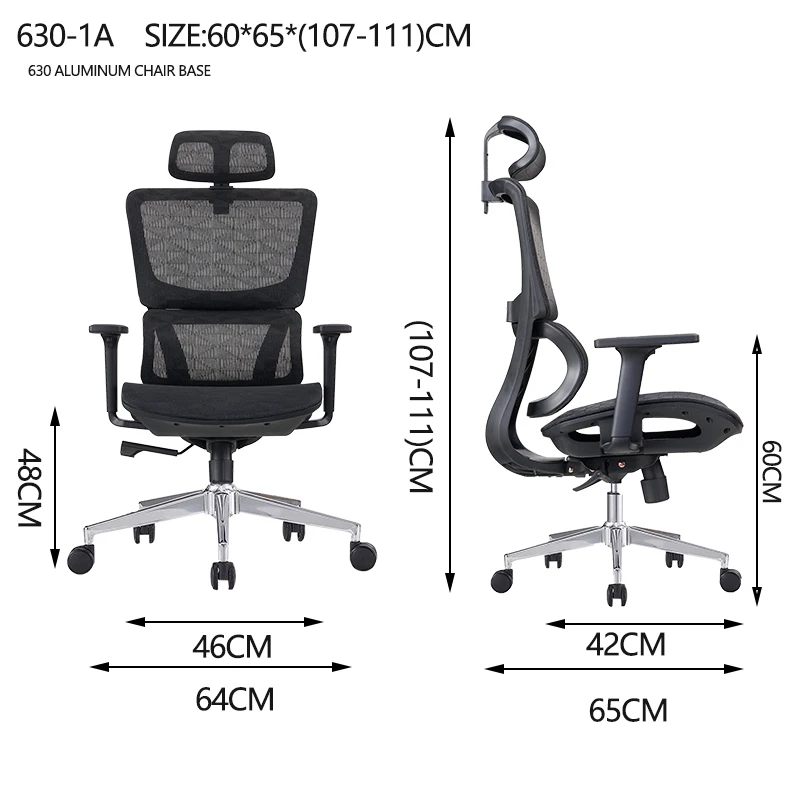 High Quality Comfortable Executive Furniture Computer Designer Swivel Recliner Ergonomic Fabric Office Chair with footrest manufacture