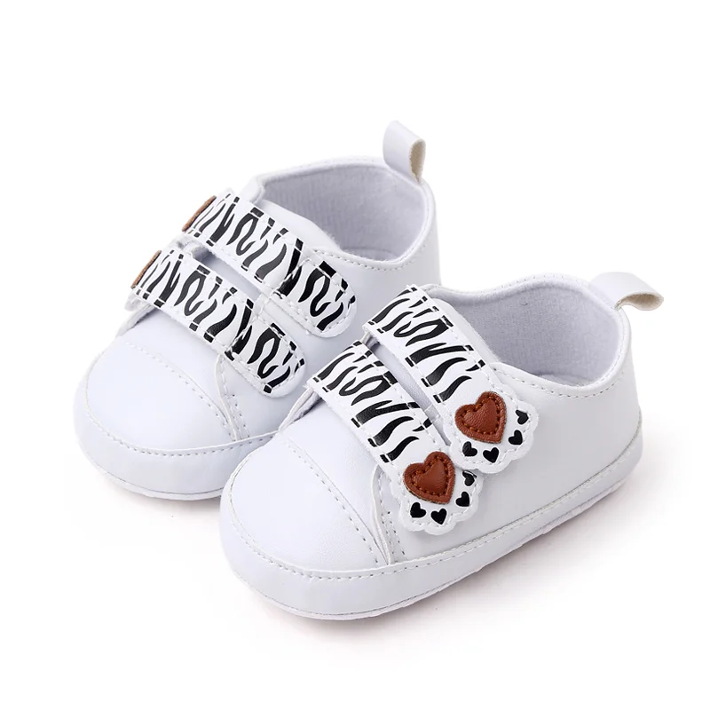 New Arrival Cute Foot Printing Hook&loop Soft PU Leather Baby Casual Boy Shoes Prewalker Shoes supplier
