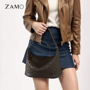 Custom Wholesale Luxury Designer Genuine Leather Shoulder Bags Charm Women Handbags Frame Fashion Brand Woven Handbags Ladies