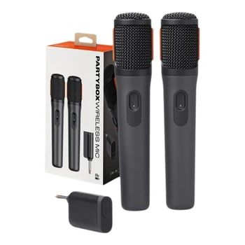 Hot Sale New PartyBox UHF wireless Rechargeable Portable microphone System with Dual-Channel Receiver Vocal MIC for Karaoke