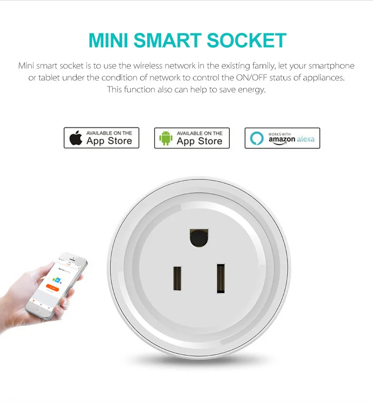 Mini Smart Remote Control Wi-Fi Plug Interruptor Enchufers Intelligent Enchufe Inteligente Wifi Contacto Socket Works with Alexa