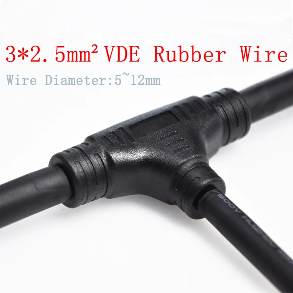 Y Type Waterproof Plug Ip67 Connector 1 To 3 Cable Splitter Connector 3