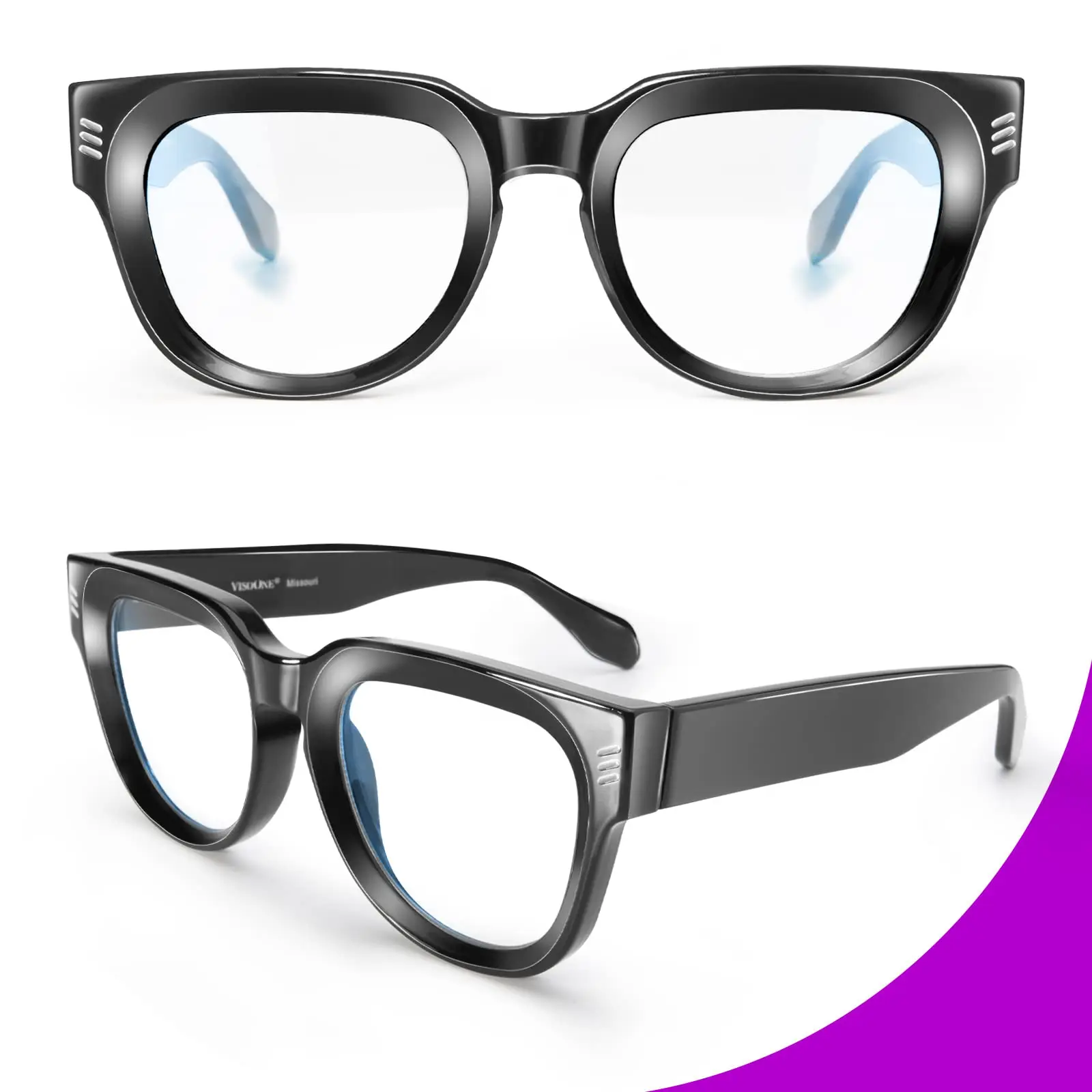 Visoone Fashion Blue Light Blocking Glasses Square With Anti Glare For