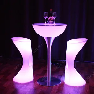 Modern Waterproof LED Table for Home Bars Weddings Hotels Malls or Events Glowing Bar Table for Dining Parties