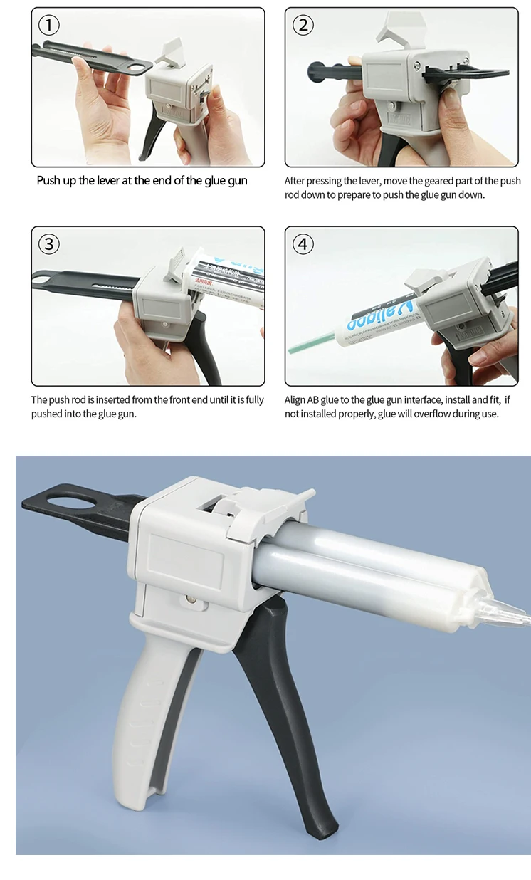 Two Adhesive Dispenser Gun 50ml 11 Manual Ab Glue Gun Epoxy Adhesive