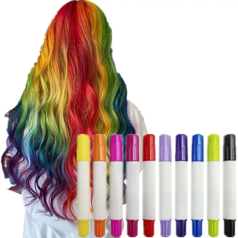 Free Sample 12 Wholesale Washable Temporary Pet Pigment Colour Pen Manufacturer Kid Dog Colorful Dye Color for Hair Chalk Set