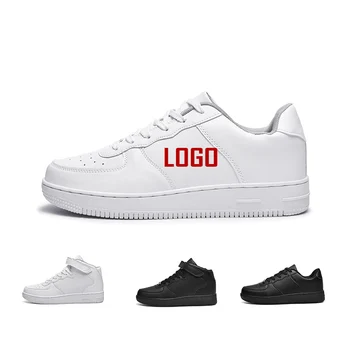 sneaker manufacturer Latest Sport Breathable Leather Made White Flat Sneakers Black Casual Shoes Men and Women