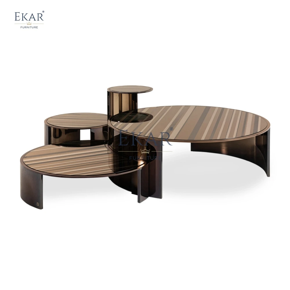 EKAR FURNITURE Hot Selling Four Sets Combination Marble Coffee Table Living Room End Side Table Massage Feature Executive Chair