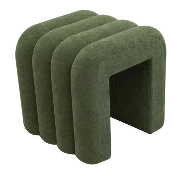 Custom Modern Luxurious Square Functional Stool Fabric Boucle Decorative Ottoman