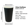 Vaso de papel negro de doble pared hueco de 90-16 oz (520 ml)