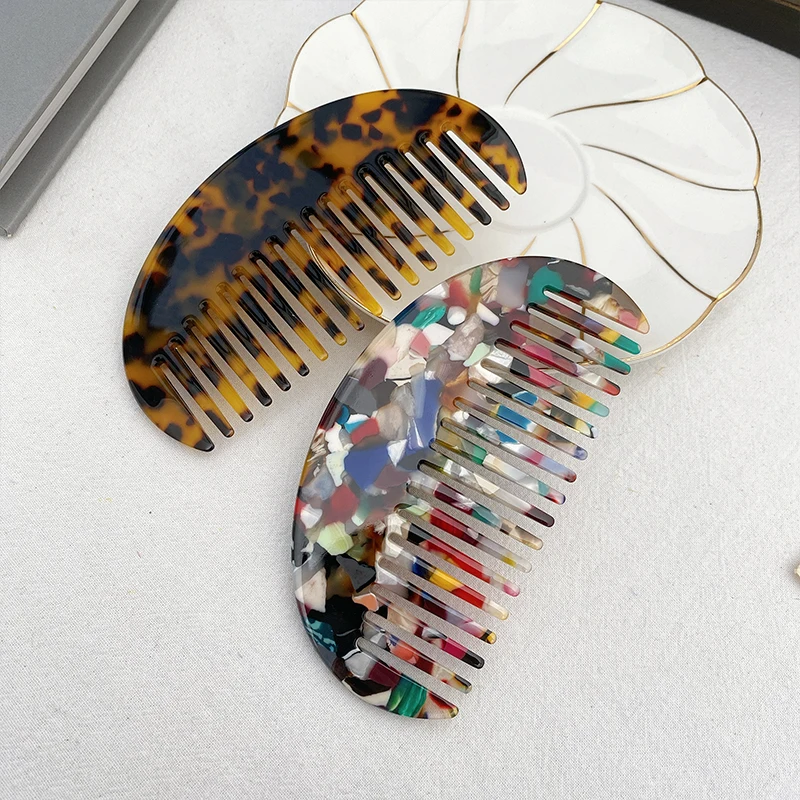 Гребень для волос DOWELL в форме буквы U из уксусной кислоты с простой мраморной текстурой для девочек, головной убор толщиной 3,5 мм, гребень для волос из ацетата