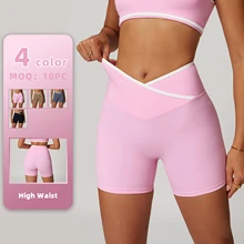 2024 High-Waisted Cross Yoga Shorts Tight Hip Lift Exercise Fitness yoga Leggings