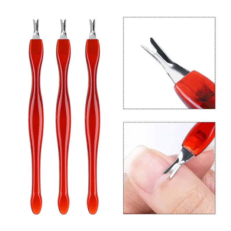 Free Shipping Professional Nail Tool Brown Dead Skin Callus Removal Fork Cuticle Trimmer Remover Pusher