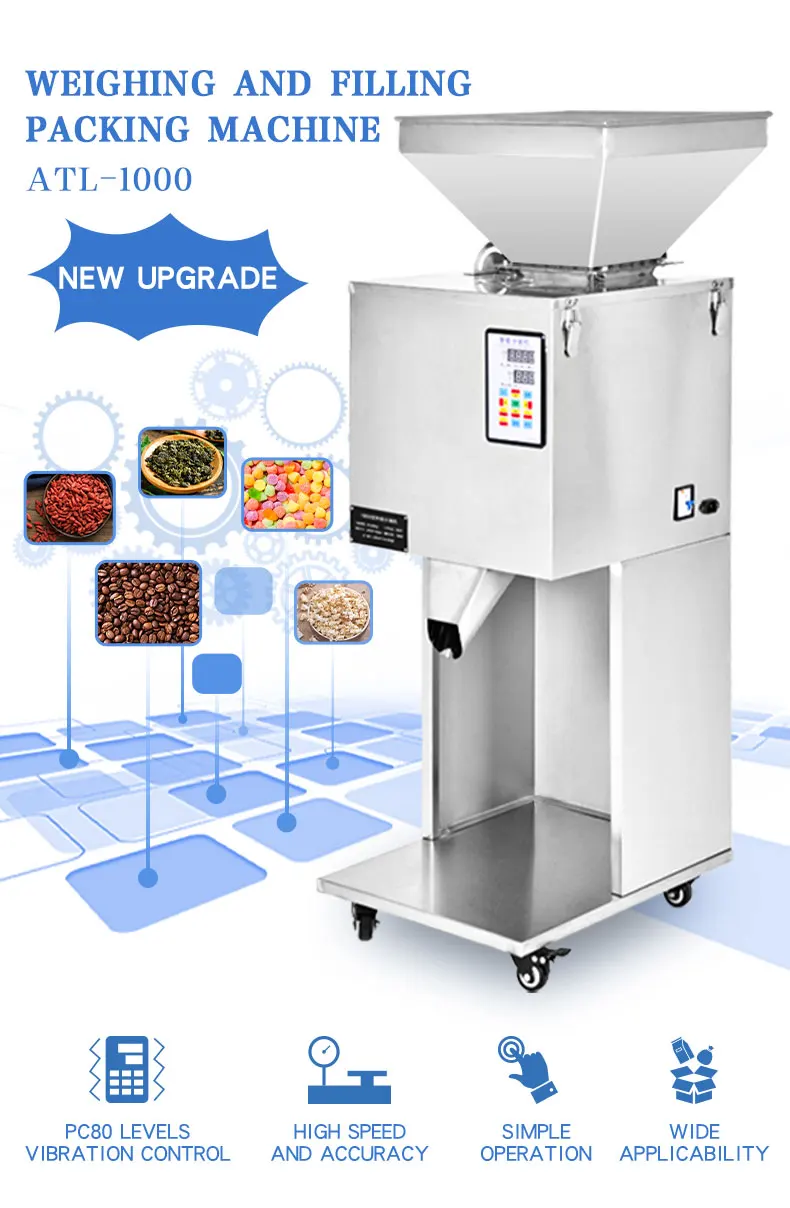 Weighing and Filling Packing Machine for Coffee Bean Granules Powder Nuts Hardware Spices