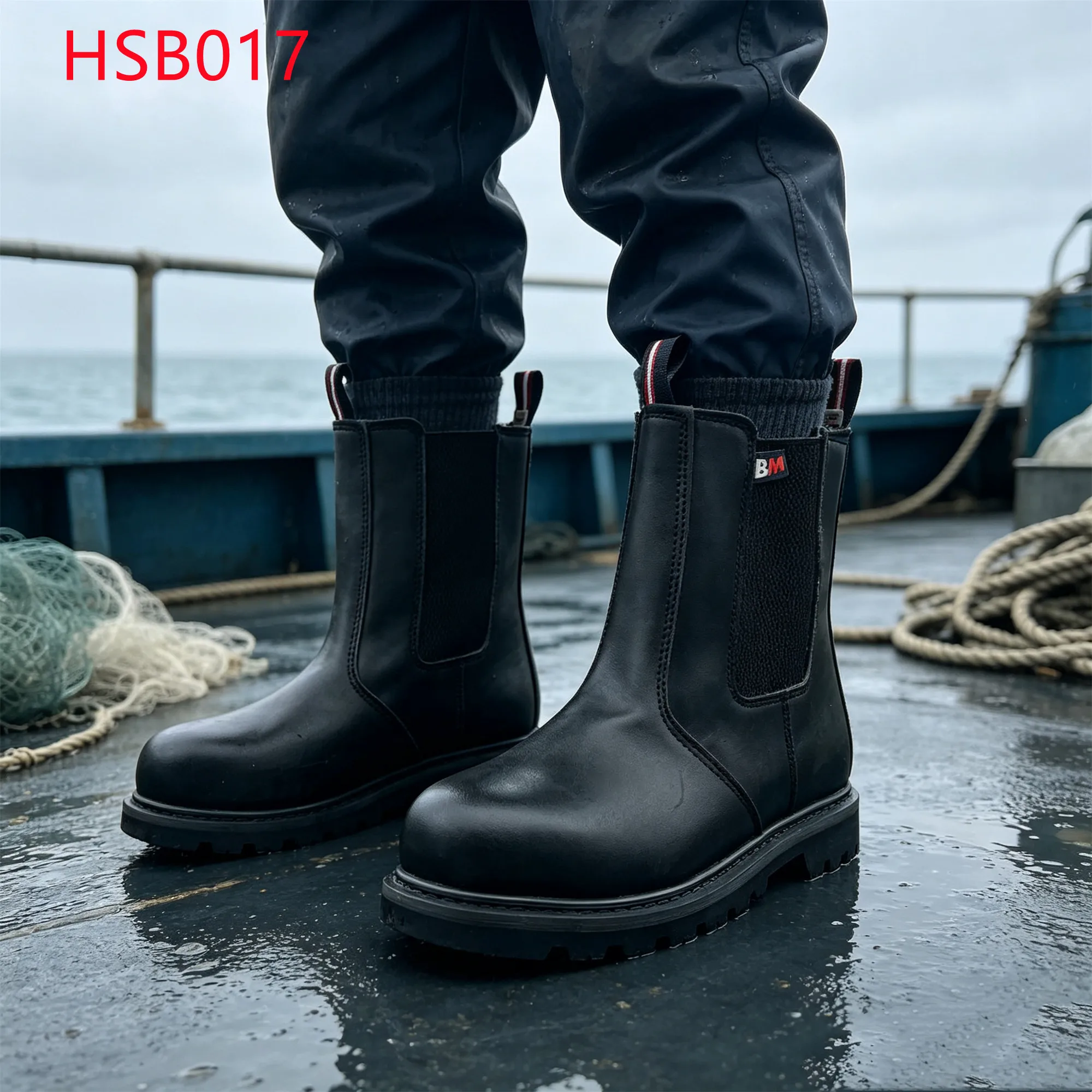 LXG,Fishing Industry Anti-mositure Goodyear Outsole PPE Safety Boots Resisting Heavy Falls Hua Singh Leather Work Shoes HSB017