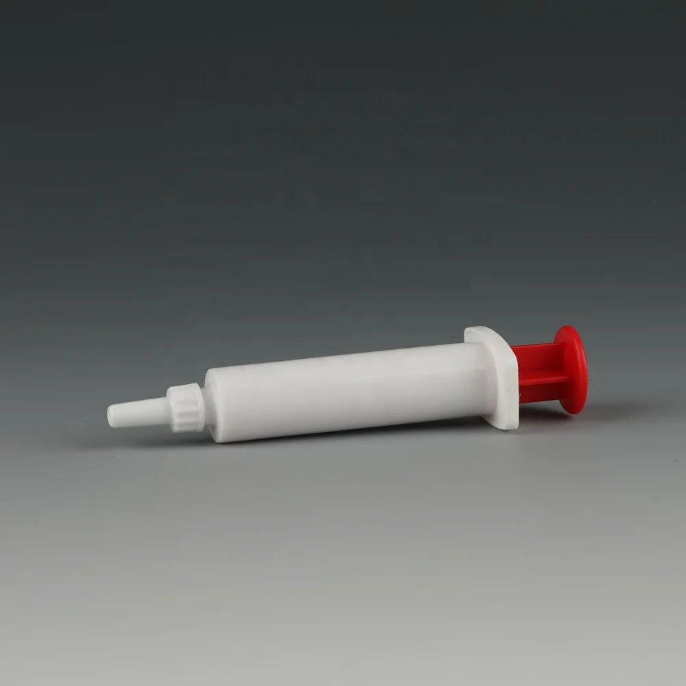Free Sample White Empty Plastic Fish Wound Inflammation Medicine Packaging 10ml Irrigation Opaque Syringe With Breakable Tip Cap