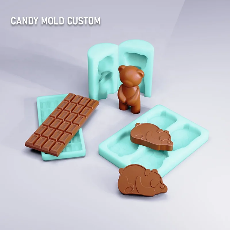 Custom Gummy Chocolate Bar Hard Candy Silicone Mold Round For Candy