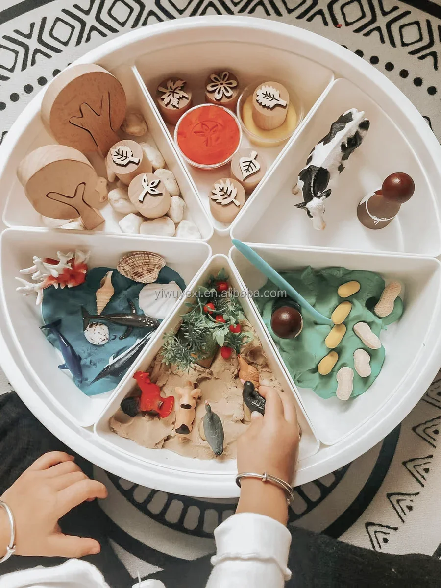 Sensory Bin Tray Box With Lid And Removable Storage Inserts Sensory Bin