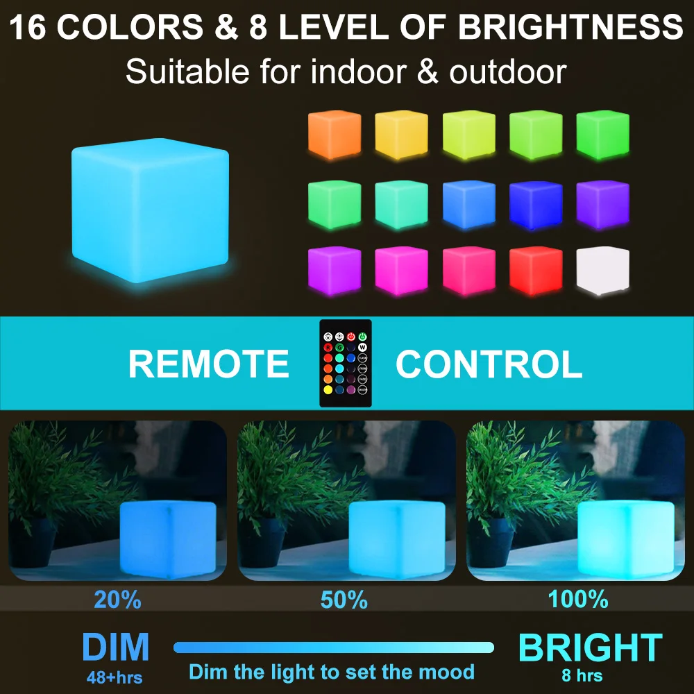 16 mood color changing 10cm led light cube smart home decorative lighting gifts for children indoor outdoor christmas-3