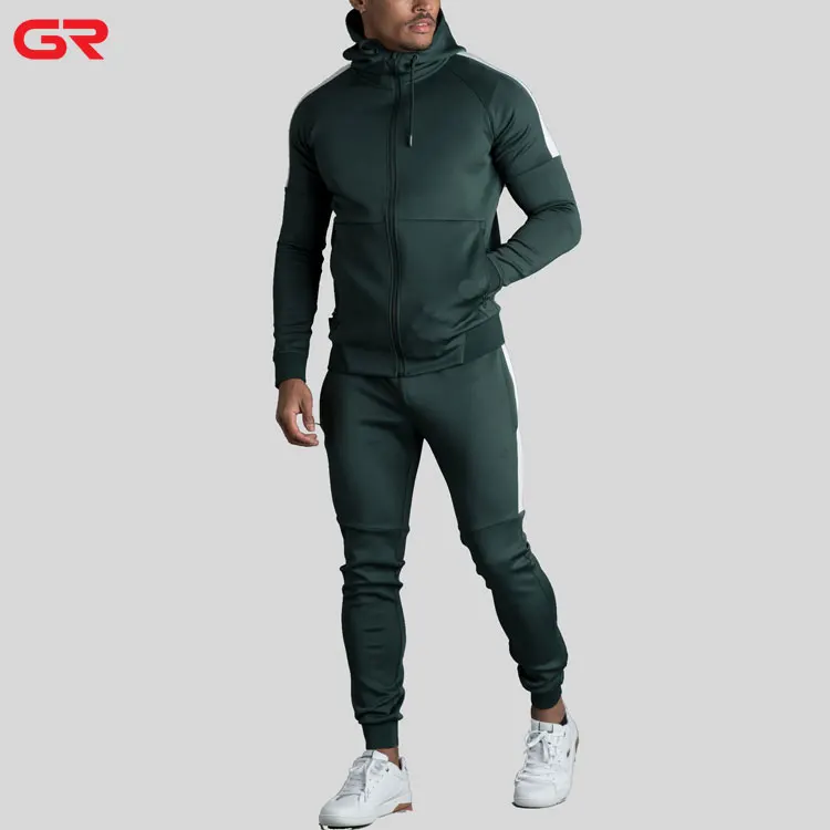 White Stripe Custom Plain Men Tracksuit 