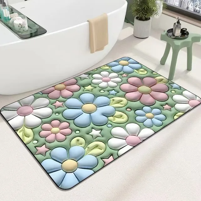 Super Hot Sale Luxury Bathroom Soft Floor Bath Mat Modern Non-Slip Absorbent Custom Shape Polyester PVC Home Hotel Kitchen Door