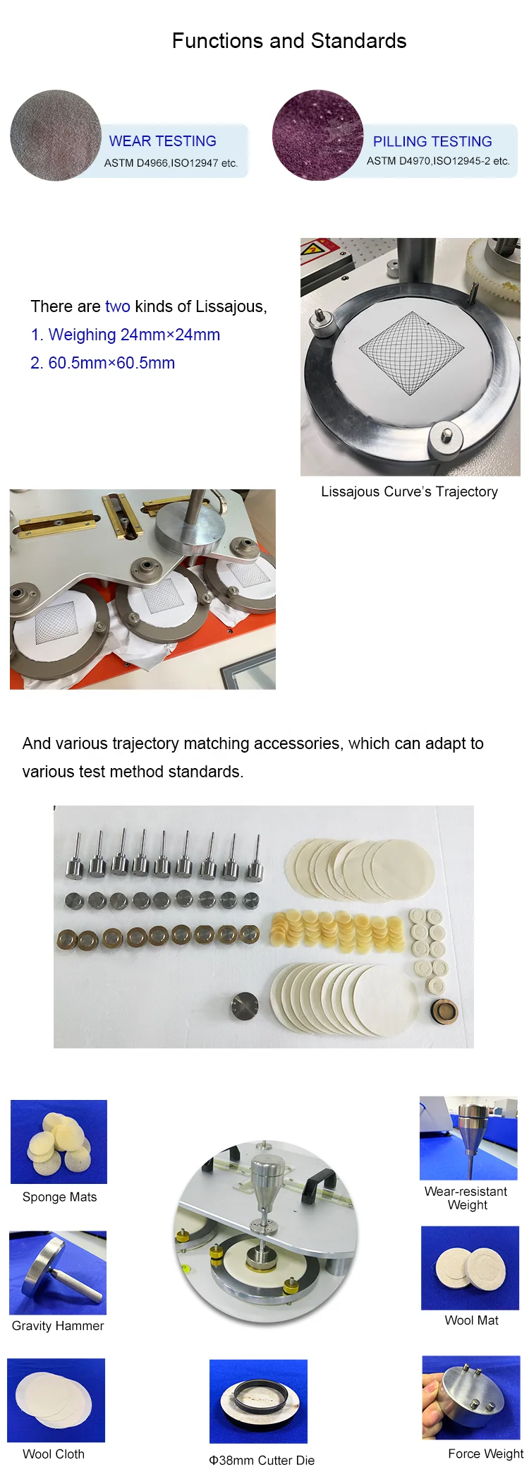 Electronic Martindale Abrasion Tester with 4, 6 or 9 Working Positions and 220V 50Hz Power Supply
