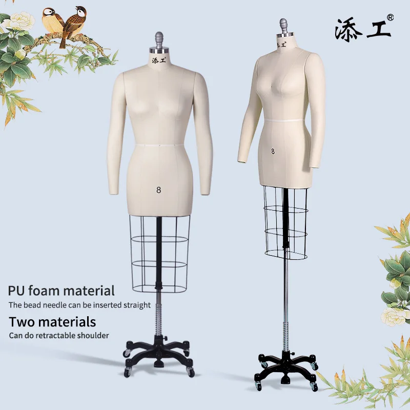 Dummy Fiberglass Lady Mannequin Manufacturer Half Body  Torso Adjustable Dress Form Mannequin Female Body