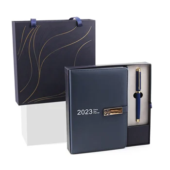TTX Business Company Custom Pu Leather A5 Notebook Diary With Pen And Box For Promotion Gift OEM Printing