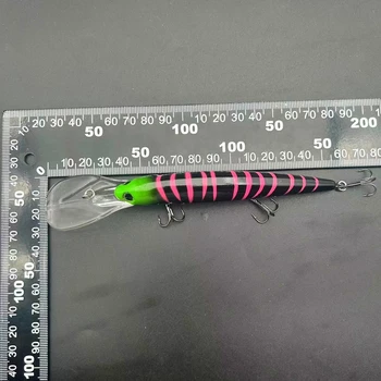 SET of 6 9 Inch Big Game Trolling Skirt Lures Cheery ABS Pusher Style Fishing Lures for River & Stream Printed Condition – Trolling Lure – view 4