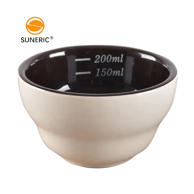 Professional Coffee Tools 200ml Espresso Coffee Tasting Ceramic Cupping Cup Measuring Ceramic Coffee Cupping Bowl