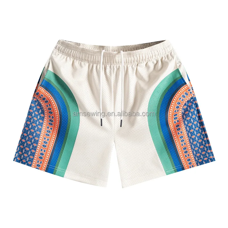 Eco été personnalisé Sublimation respirant maille RPET décontracté gymnase Boardshorts pantalons de survêtement vêtements d'entraînement basket-ball hommes 605_voghion.com