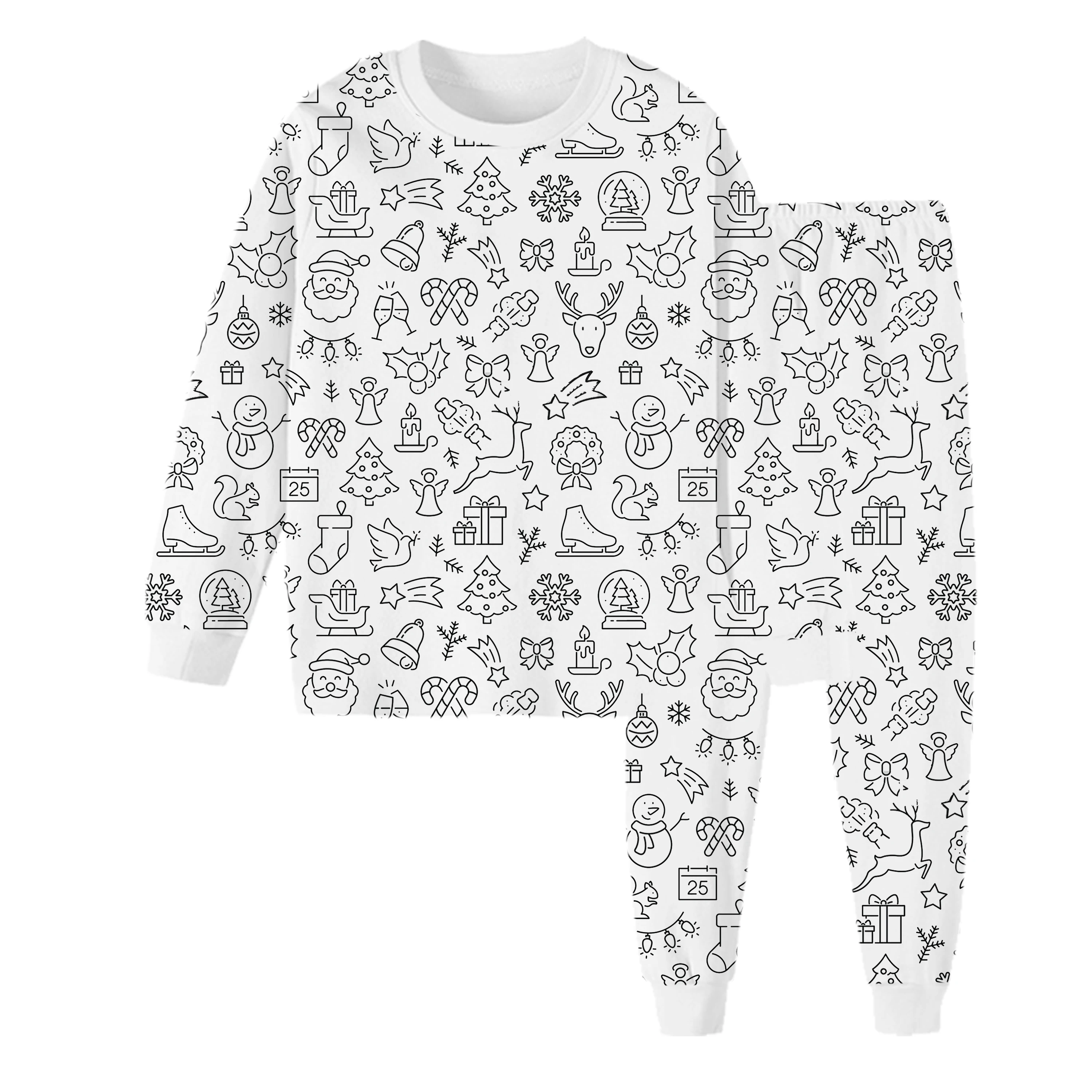 CUSTOM KIDS PAJAMAS EXCLUSIVE PATTERN ALL COLORME PAJAMA  PRINTS TWO PIECE SET BIRTHDAY CELEBRATION