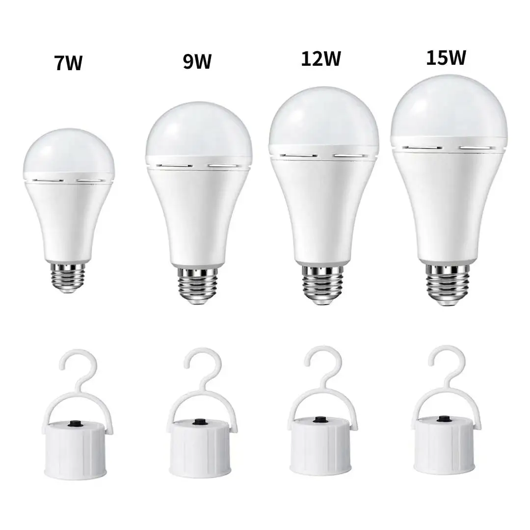 3000k Recharging Emerg Led Emergency Downlight Market Lights E27 Bulb 18650 Rechargeable Bulb