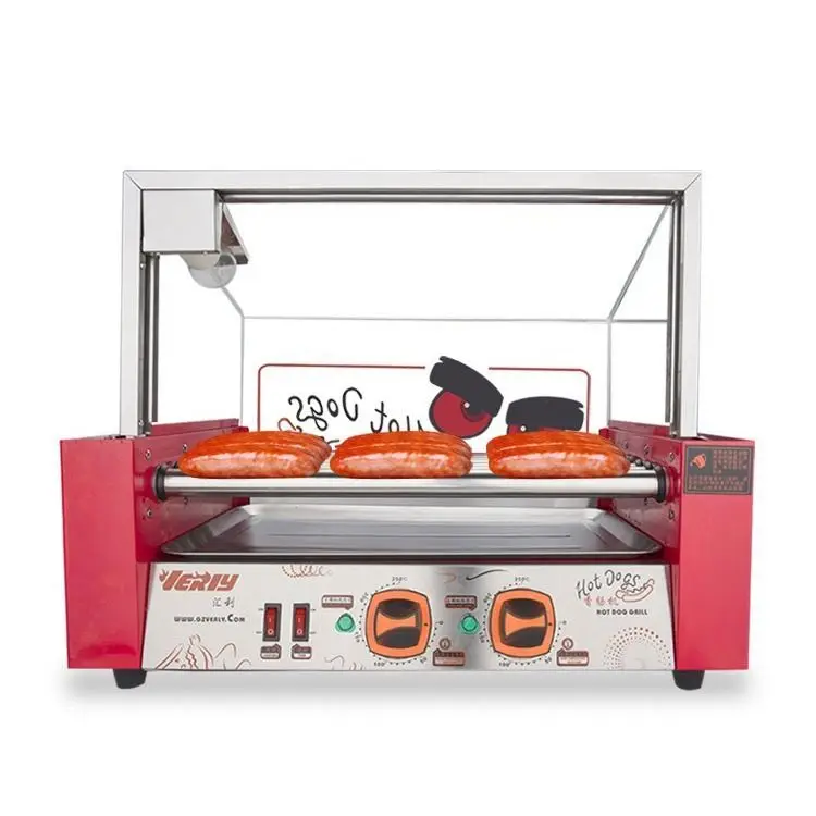 TEBAK Automatic Hot Dog Grill Roller Electric Commercial Hot Dog Snack Machine Stainless Sausage Machine