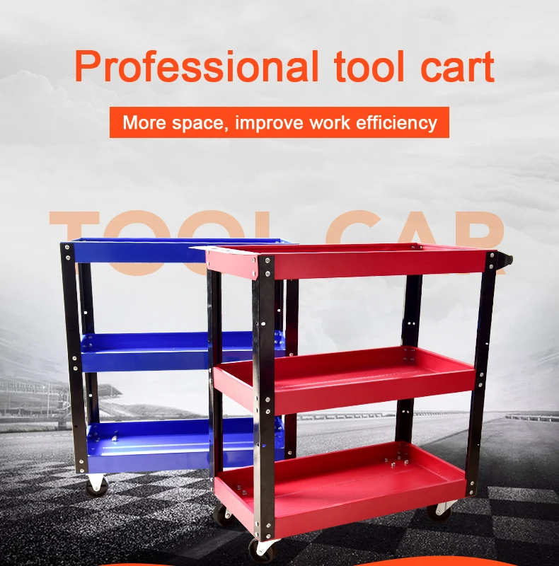 3 Tier Rolling Tool Storage Trolley Mobile Tool Car