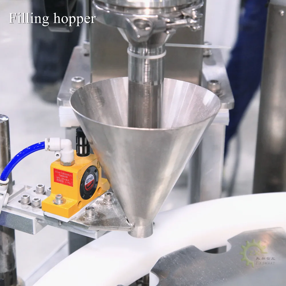 ZXSMART Automatic Auger Milk Protein Powder Seasoning Filler Bottle Vacuum Filling Machine Cheese Powder With Conveyor Feeder