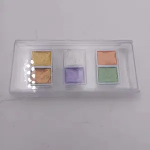 6colors New Nail Art Watercolor Solid Pearlescent Pigment Japanese Gold Powder Smudge Painting Special Set
