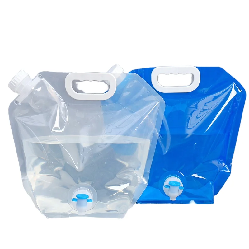 Customized Reusable 5L 10L 15L Plastic Standing Bag Water Bag Foldable butterfly Valve Exhibition Supermarket Juice Packaging