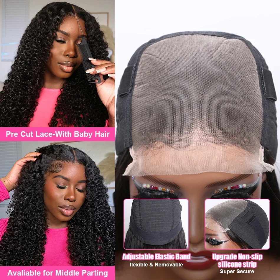 Parrucca frontale con onda profonda sciolta da 30 pollici, densità 250%, parrucca frontale con chiusura riccia in pizzo HD trasparente per donne_voghion.com