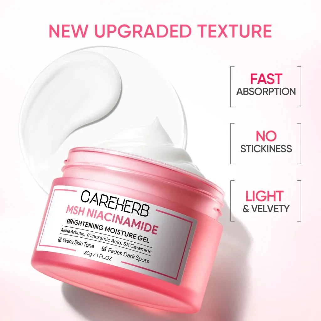 Custom Dark Spot Removing Reduce Redness Lightening MSH Niacinamide Brightening Glowing Moisture Gel Face Cream and Lotion