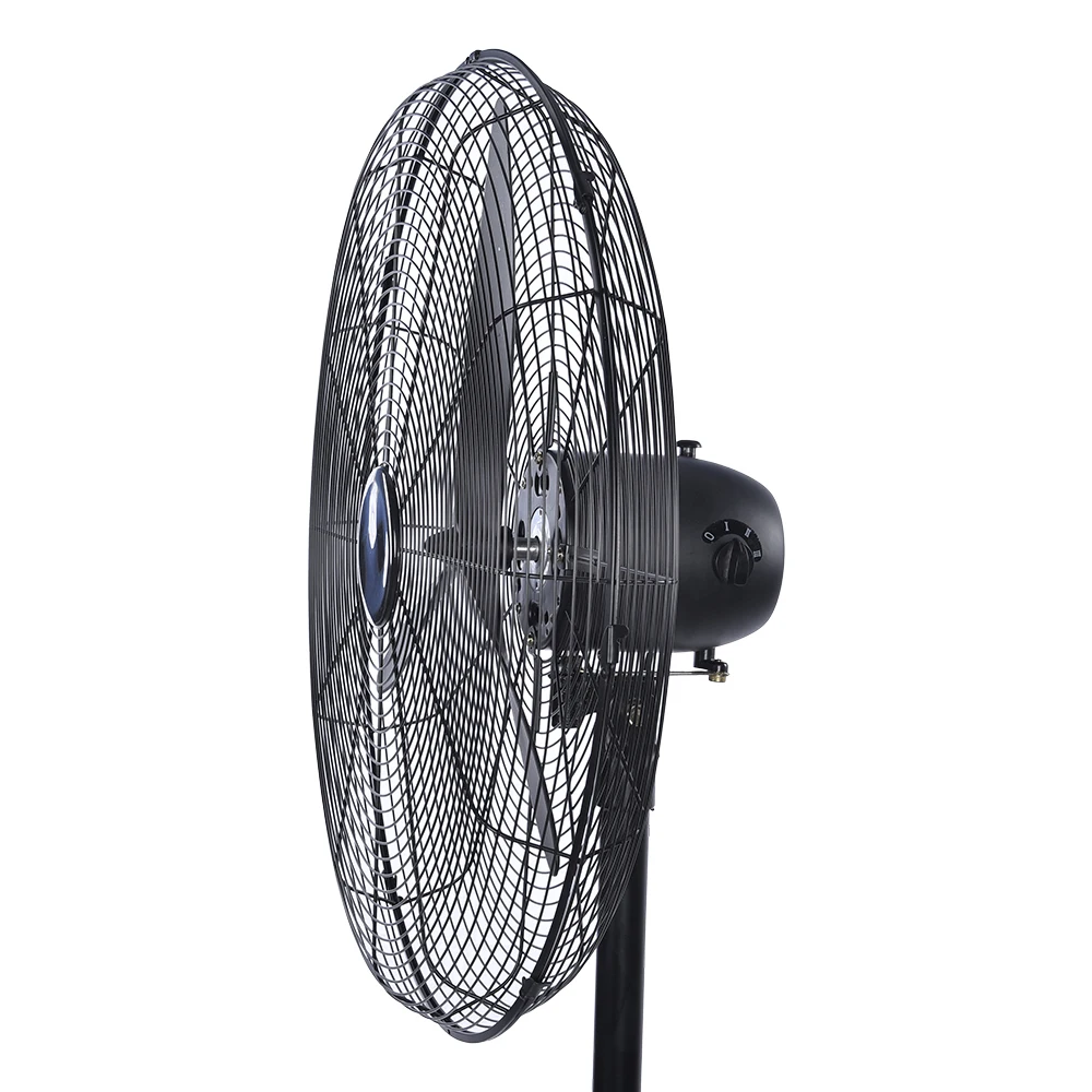 High-Speed 30-Inch Industrial Electric Fans Big Size Black Floor Pedestal Stand 3-Speed Switch Workshop Workshop Usage Metal