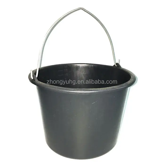 10 Liter Plastic Mortar Bucket with Metal Handle Cement Bucket Construction Bucket