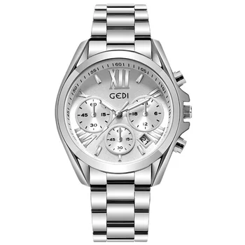 GEDI 2986 foreign trade steel strap business style stainless steel watch waterproof calendar ladies watch