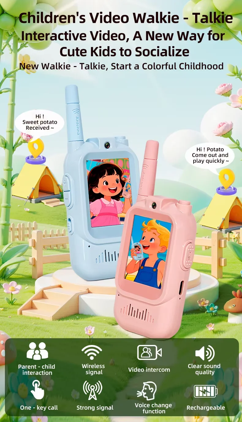 Nouveaut&eacute;&nbsp;: Talkie-walkie vid&eacute;o pour enfants, port&eacute;e de 457&nbsp;m (1&nbsp;500&nbsp;pi), id&eacute;al pour les enfants de 3 &agrave; 12&nbsp;ans. Parfait pour No&euml;l, un anniversaire ou toute autre occasion.