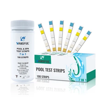 7 in 1 Water Test Strips for Pool, Spa, Hot Tub, Household Water Quality Test Strips