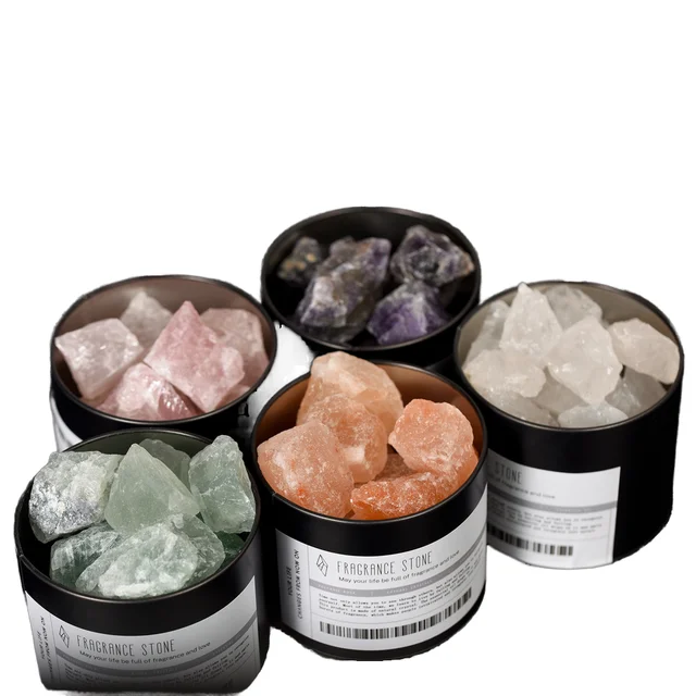 2025 Innovative Products Aromatherapy Clear Quartz Crystal Stone Healing Diffuser/Oil Diffuser-Bell Jar Raw Technique Jade