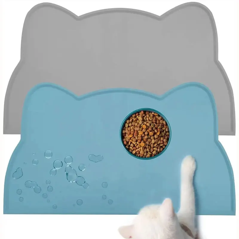 Silicone Cat Dog Food Mat for Floors Waterproof, Anti-Slip Dog