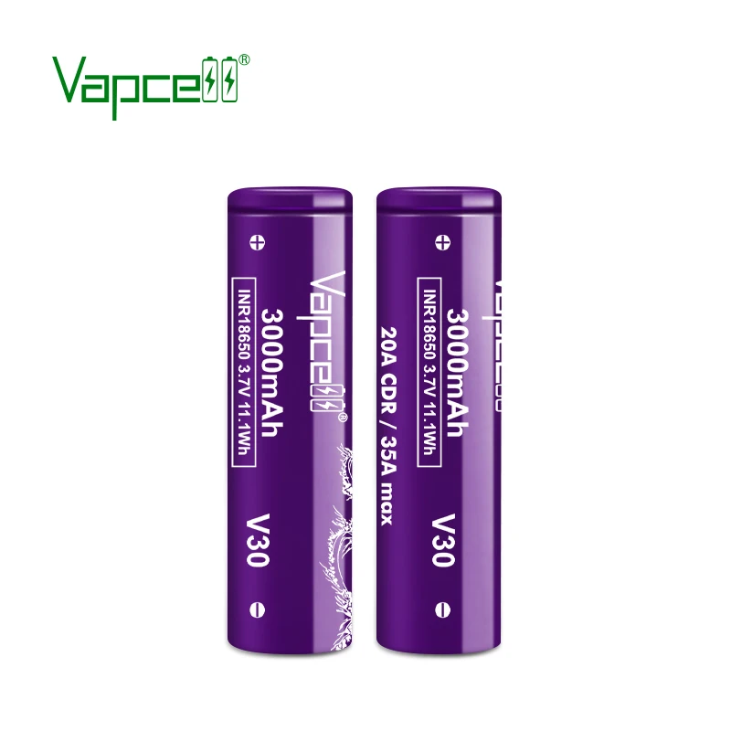 18650 Vapcell Battery - 3000mah, 20A, 3.7V with Zipper Case