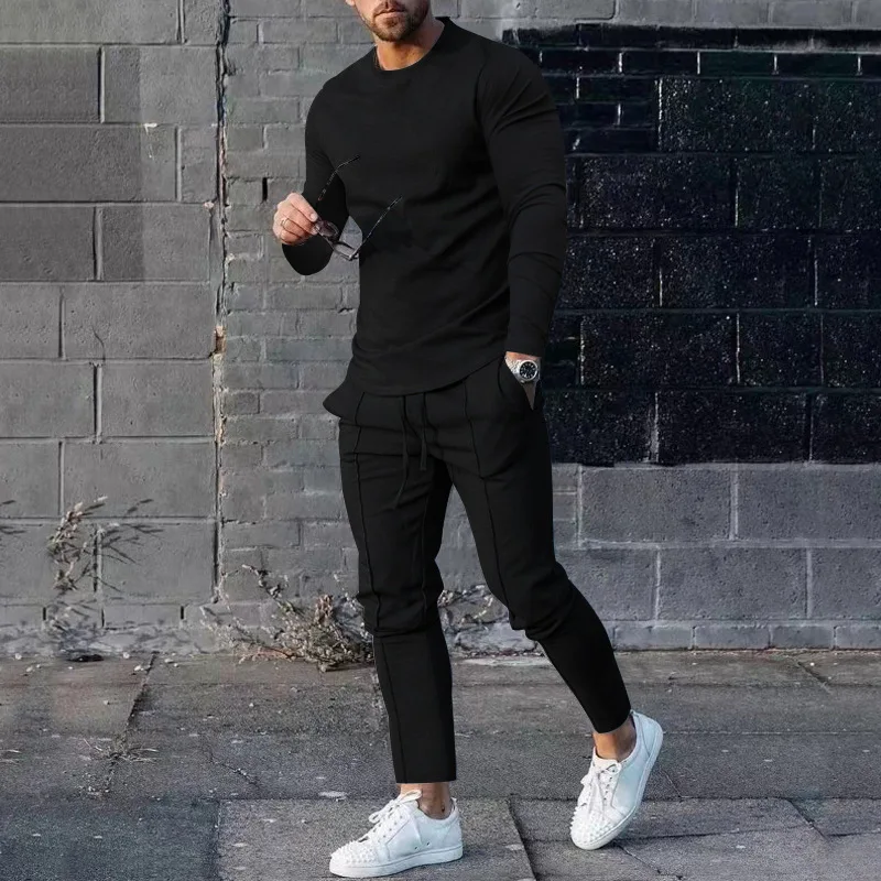 Spring Winter 2pcs t Shirts Pants Set Men Casual Fashion Set Sport Tracksuit Basketball Jogging Suit Men Clothing Streetwear