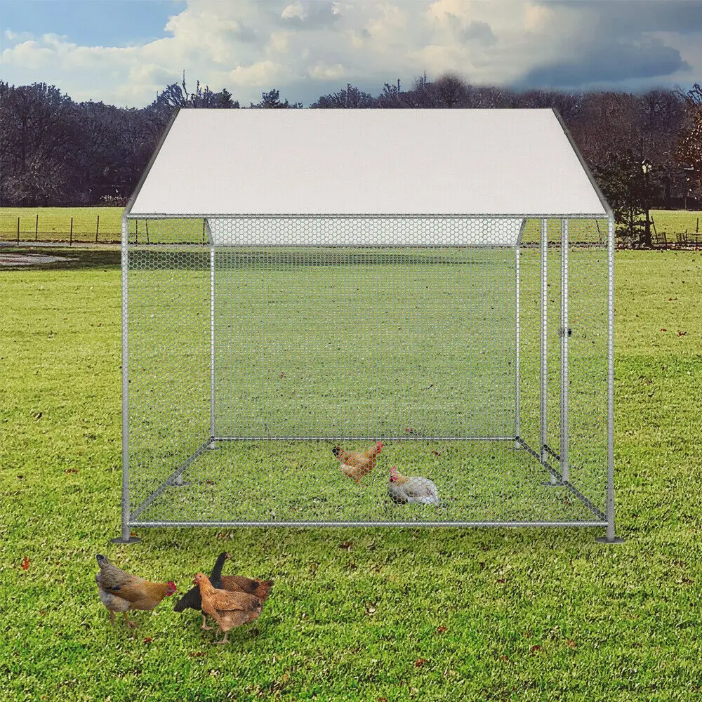2mx3m Metal Chicken Run Hutch Coop Poultry Pet Dog Rabbit Walk In